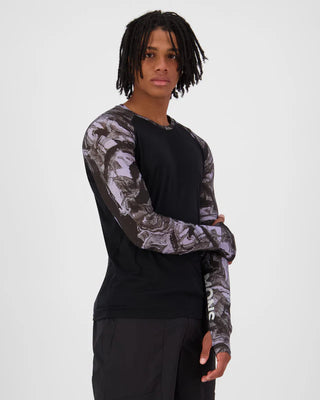 MONS ROYALE TEMPLE MENS LONG SLEEVE - Rock Cam / Black