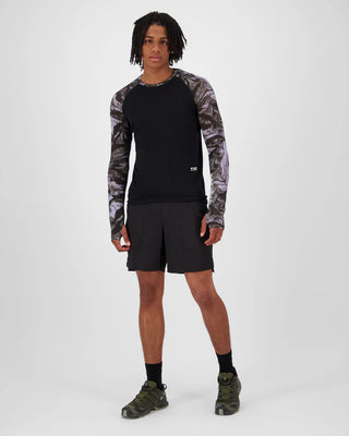 MONS ROYALE TEMPLE MENS LONG SLEEVE - Rock Cam / Black