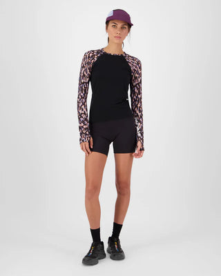 MONS ROYALE BELLA WOMENS LONG SLEEVE - Rock Leopard / Black