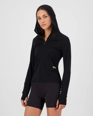 MONS ROYALE - BELLA WOMENS LONG SLEEVE HOOD - Black