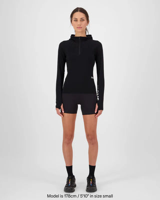 MONS ROYALE - BELLA WOMENS LONG SLEEVE HOOD - Black