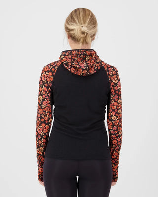 MONS ROYALE BELLA TECH WOMENS HOODIE - Ditzy Camo / Black