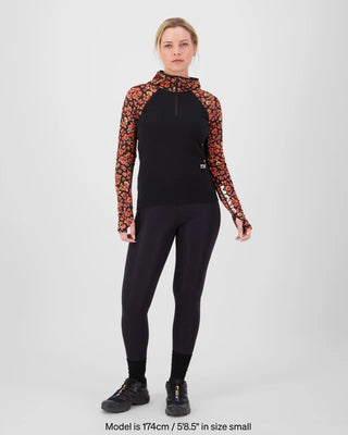 MONS ROYALE BELLA TECH WOMENS HOODIE - Ditzy Camo / Black
