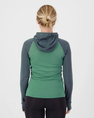 MONS ROYALE BELLA TECH WOMENS HOODIE - : Deep Jade / Dark Cypress