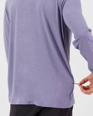 MONS ROYALE - MENS PIVOT L/S HOOD - Blue Granite