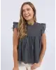 FOXWOOD ADELYN TOP - Charcoal