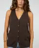 SILENT THEORY ELLIS VEST TOP - Chocolate