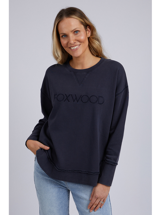 FOXWOOD WASHED SIMPLIFIED CREW - NAVY