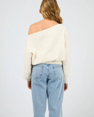 SILENT THEORY - OFF SHOULDER KNIT JUMPER - Oat