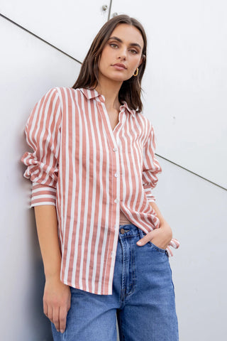 AMONG THE BRAVE - NARRATIVE SHIRT - Ochre Stripe