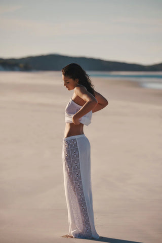 SEA LEVEL - SHORE PANELLED BEACH PANT - White