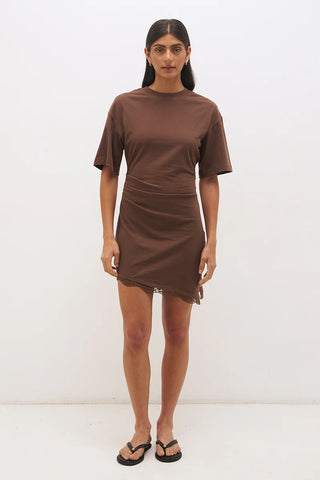 MON RENN - LIORA MINI DRESS - Fudge