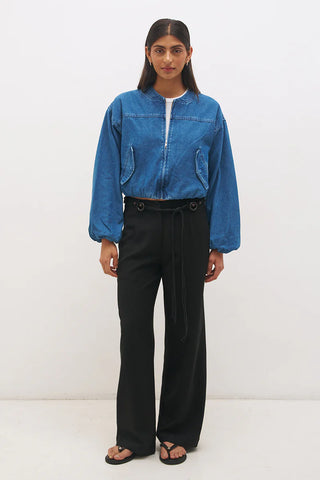MON RENN - MABEL BOMBER JACKET - Mid Blue