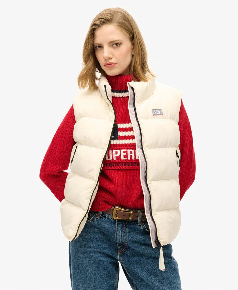SUPERDRY SPORTS PUFFER GILET - Off White