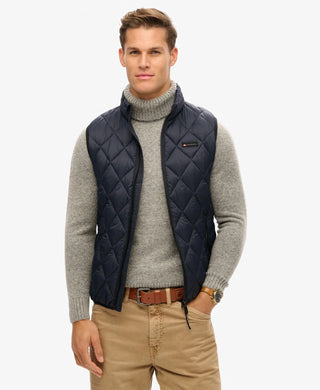 DIAMOND QUILT FUJI LITE GILET - ECLIPSE NAVY - SUPERDRY
