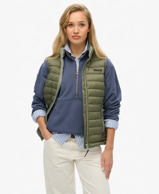 FUJI LITE PADDED GILET - DUSTY OLIVE GREEN - SUPERDRY