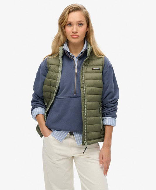 FUJI LITE PADDED GILET - DUSTY OLIVE GREEN - SUPERDRY