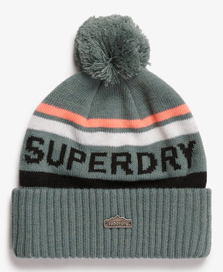 SUPERDRY - LOGO KNIT BEANIE - Stormy Weather Blue