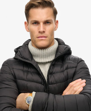 SUPERDRY HOODED FUJI SPORT PADDED JACKET - Black