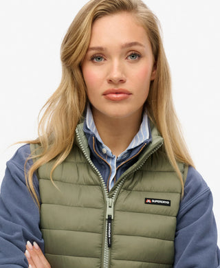 FUJI LITE PADDED GILET - DUSTY OLIVE GREEN - SUPERDRY