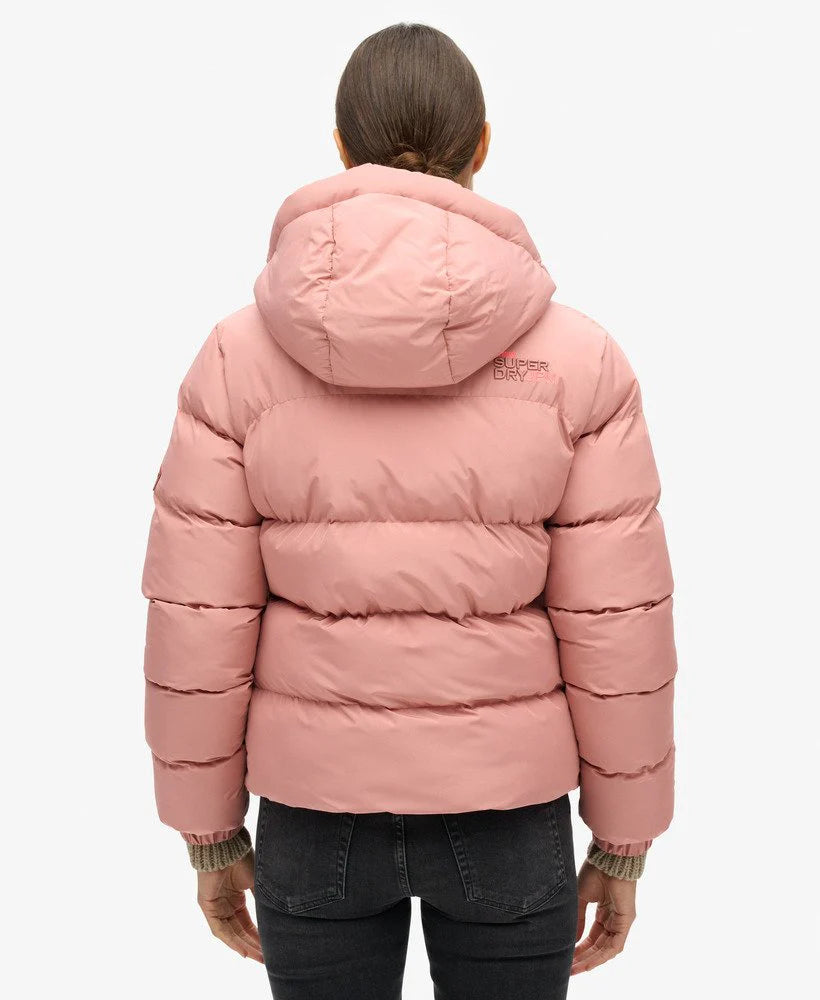 SUPERDRY HOODED SPORTS PUFFER JACKET - Ash Rose