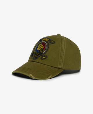 SUPERDRY - VINTAGE CREST BASEBALL CAP - OLIVE BRANCH GREEN