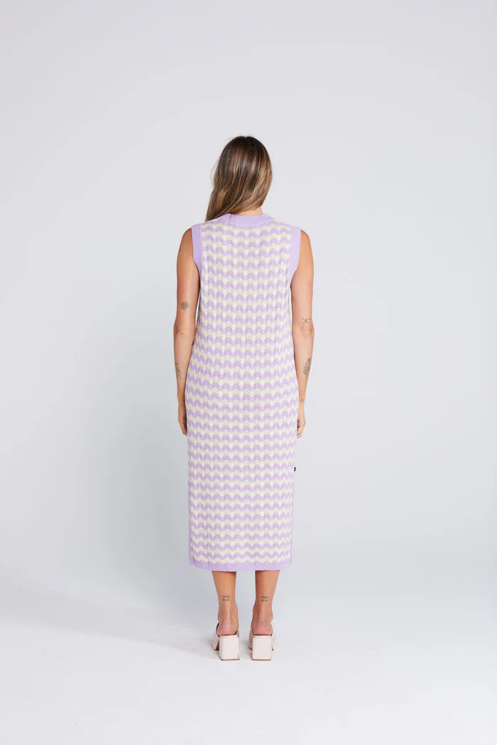THING THING SQUIGGLE TANK DRESS - Creamy Lilac