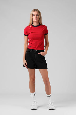 RPM - STRIPE RINGER TEE - Red