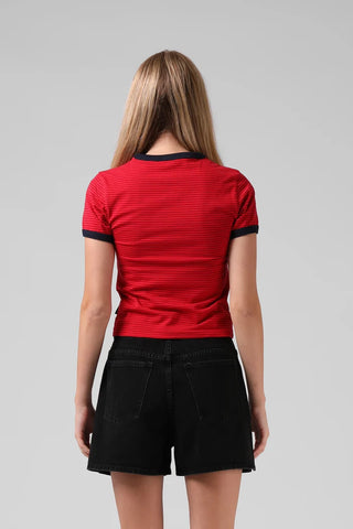RPM - STRIPE RINGER TEE - Red