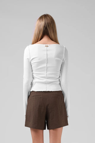 RPM - RIBBED L/S TOP - White