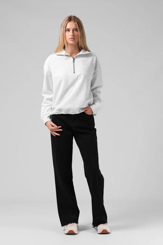RPM - 1/4 ZIP SWEATER - White Marl