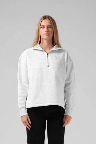 RPM - 1/4 ZIP SWEATER - White Marl