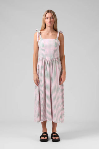 RPM - SOFIA MIDI DRESS - Pink Stripe