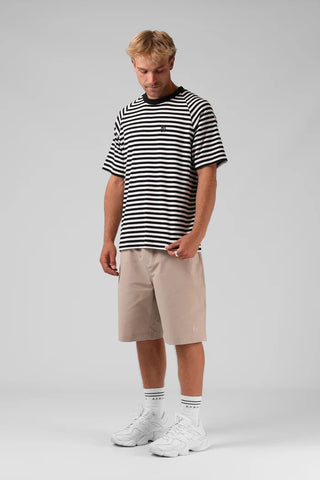 RPM - STRIPED RAGLAN TEE - Black/White