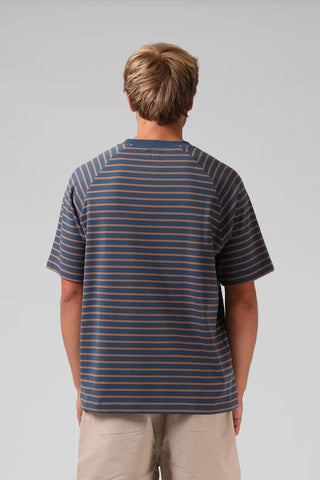 RPM - STRIPED RAGLAN TEE - Navy
