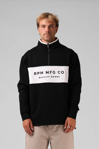 RPM - 90's 1/4 ZIP - Black/White