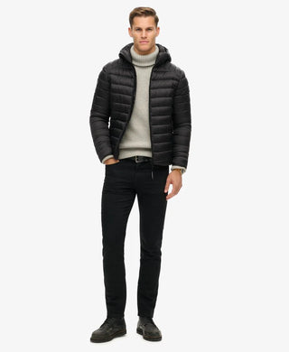 SUPERDRY HOODED FUJI SPORT PADDED JACKET - Black