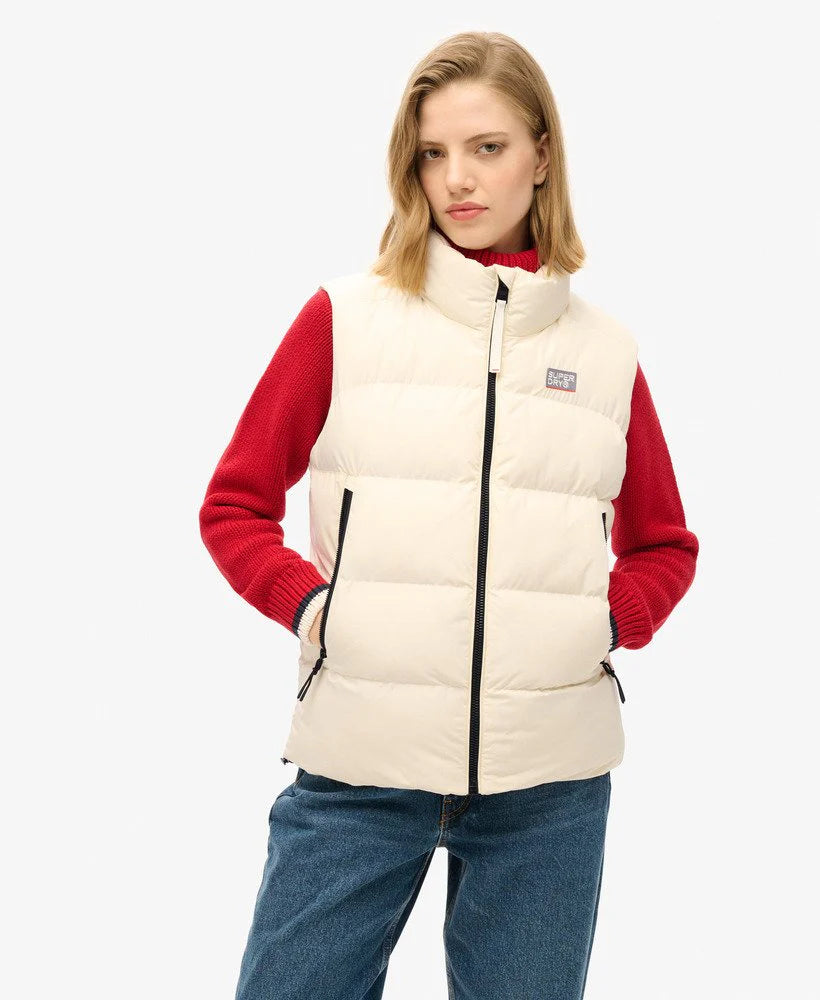 SUPERDRY SPORTS PUFFER GILET - Off White