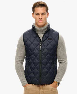 DIAMOND QUILT FUJI LITE GILET - ECLIPSE NAVY - SUPERDRY
