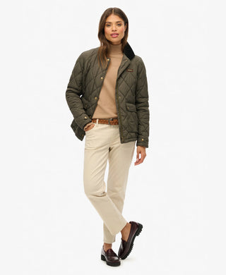 SUPERDRY - CORD TRIMMED LINER JACKET - Army Khaki