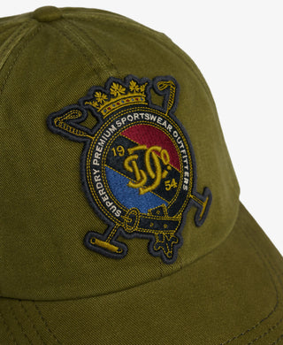 SUPERDRY - VINTAGE CREST BASEBALL CAP - OLIVE BRANCH GREEN