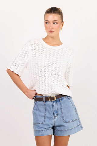 IVY + JACK - KINDLY POCKET FRONT DENIM SHORTS - Mid Blue