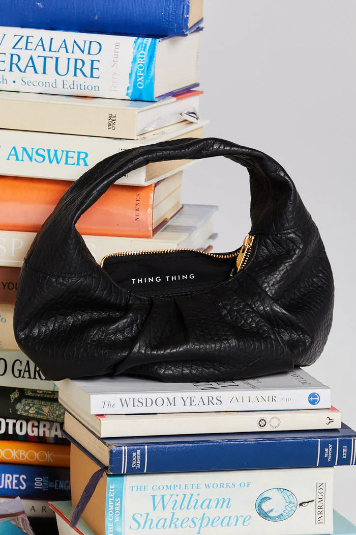 THING THING CRYSTAL BAG - Black Bubble Leather
