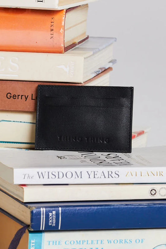 THING THING CARD HOLDER - Black  Leather