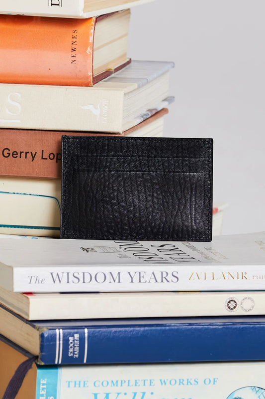 THING THING CARD HOLDER - Black Bubble Leather