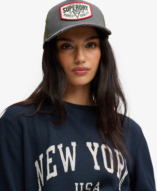SUPERDRY - MESH TRUCKER CAP - FLINT STONE BLUE GREY