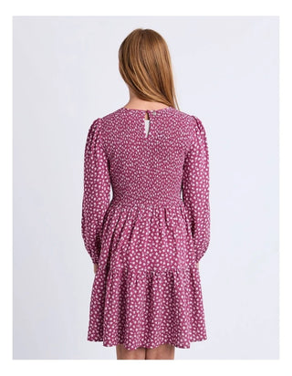 EVE GIRL GRACIE L/S DRESS - Cranberry