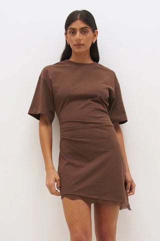 MON RENN - LIORA MINI DRESS - Fudge