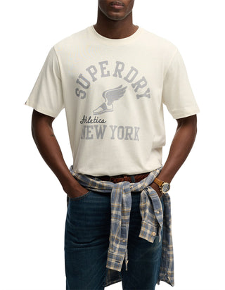 SUPERDRY - ATH ESS TEE - Desert Bone Off White