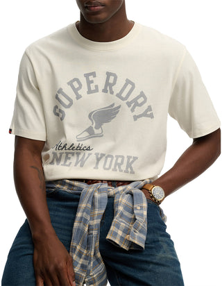 SUPERDRY - ATH ESS TEE - Desert Bone Off White